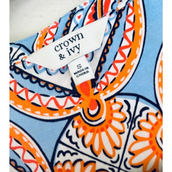 Crown & Ivy Dress Baby Doll Long Sleeve Mini Size Small Y2K Boho Dopamine - Picture 3 of 4